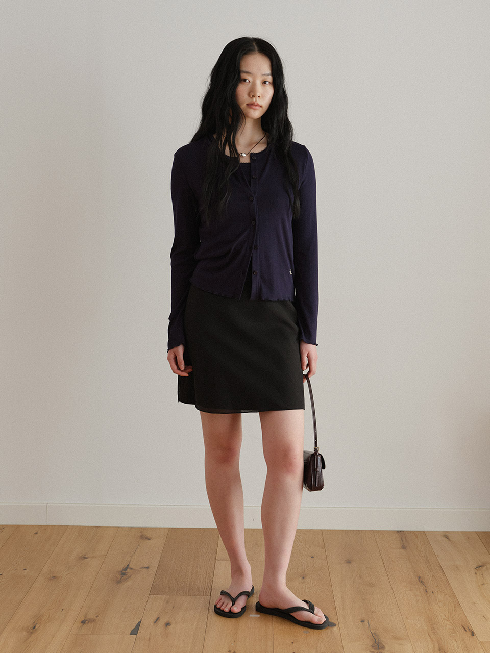 Pointelle Cardigan & Sleeveless Set (2color)