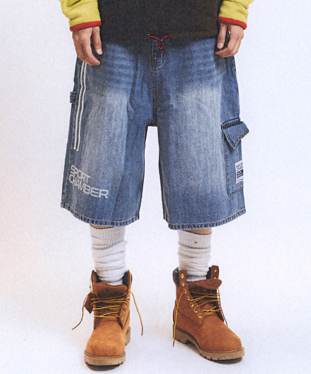 SC Track Denim Bermuda Shorts(BLUE)