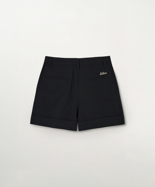 SATUR (W) Pocket Cotton Chino Shorts Black
