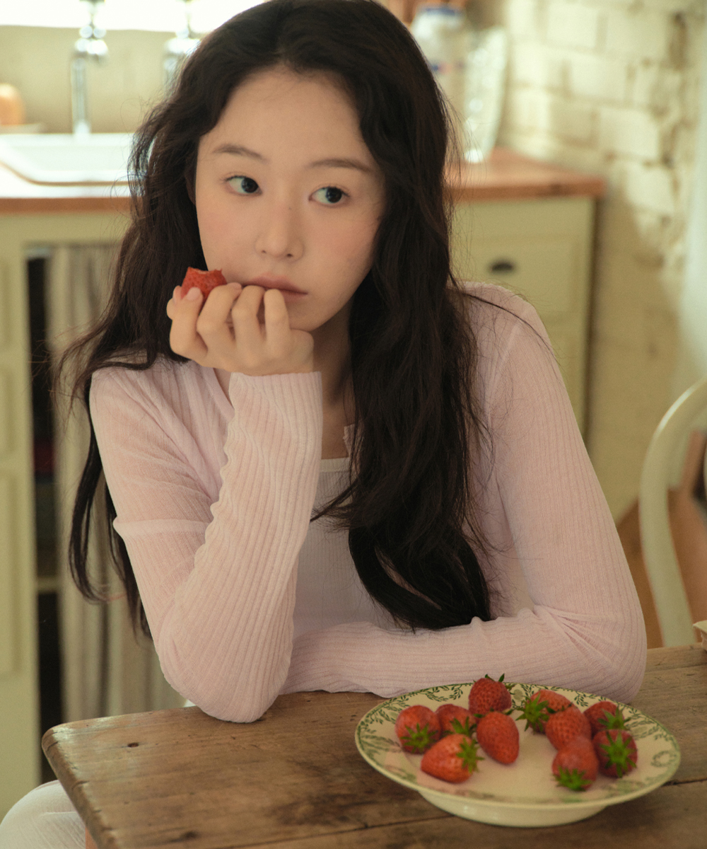 Summer See-Through Knit Cardigan_BABY PINK(WC25KN29)