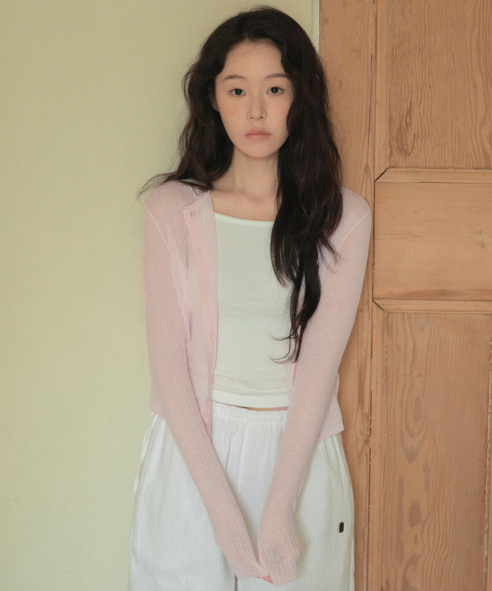 Summer See-Through Knit Cardigan_BABY PINK(WC25KN29)