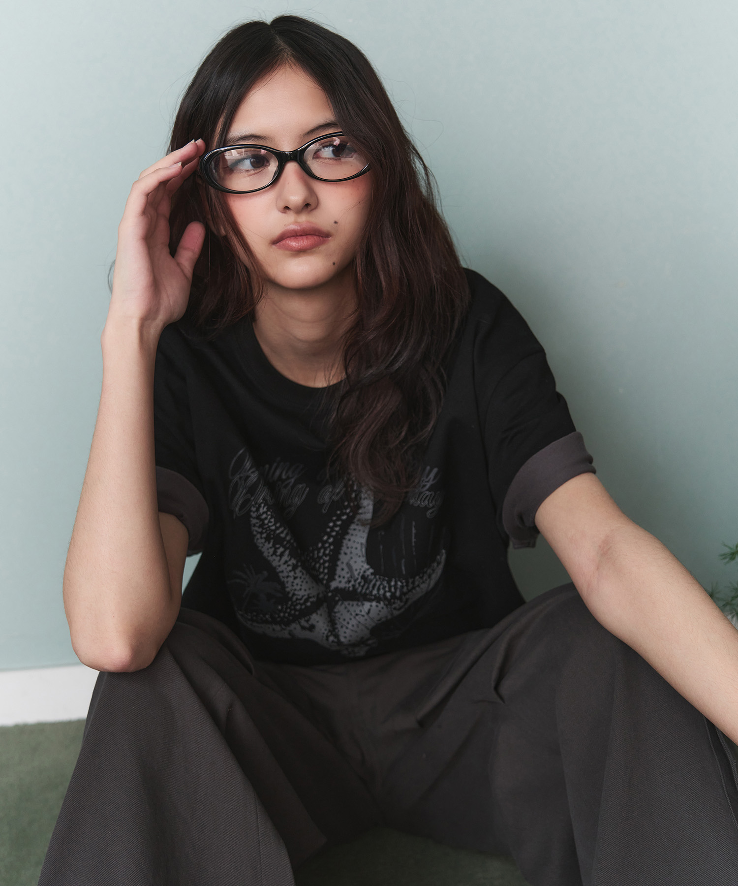 Ocean Haze Over-fit T-рубашка [BLACK]