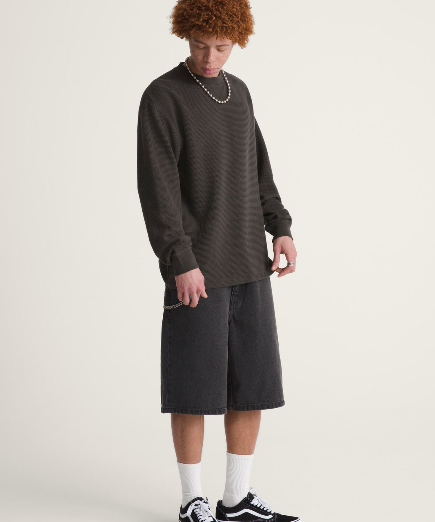 клетчатый-5 Baggy Denim Short - WASHED BLACK / VN000C9VEMQ1