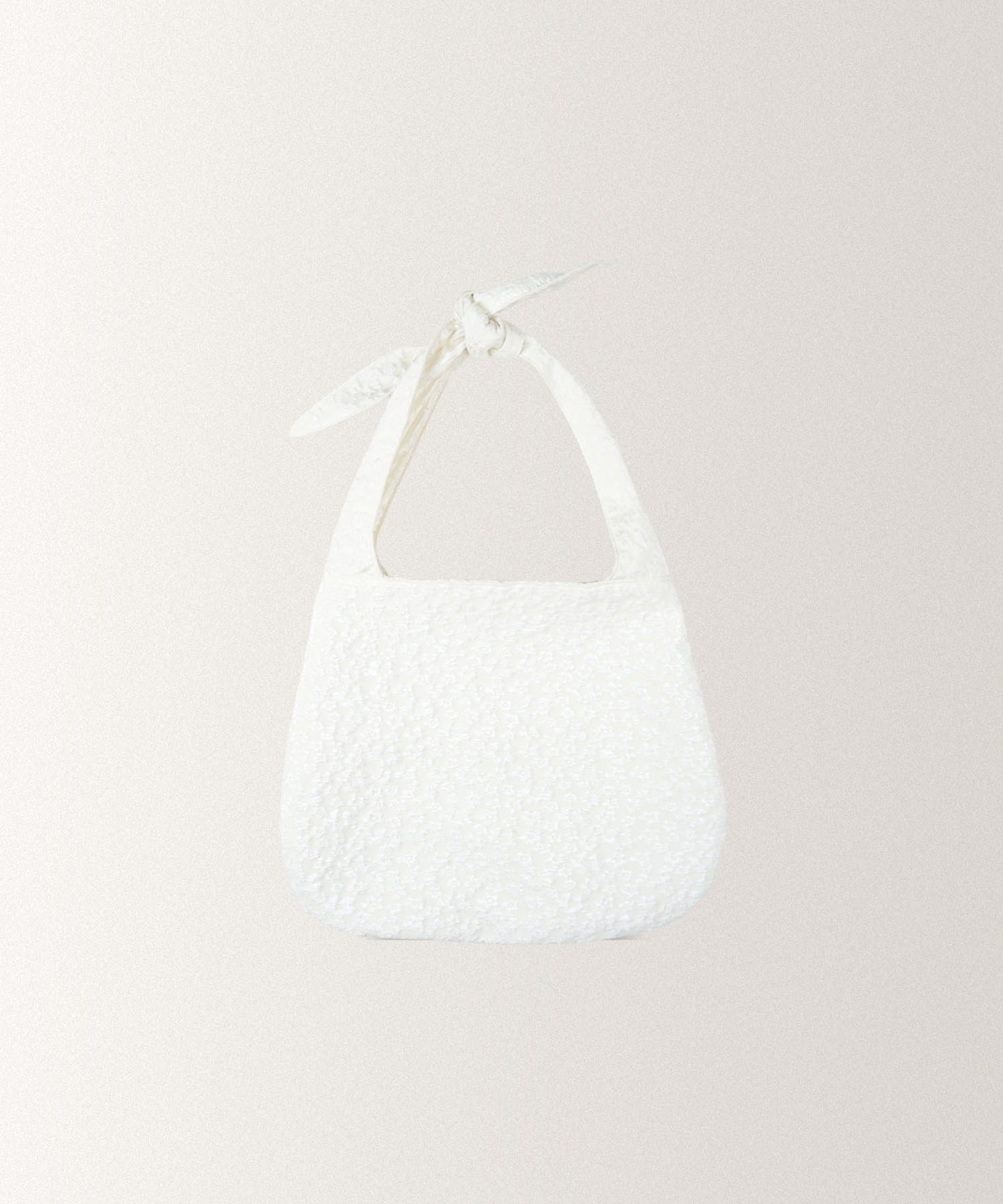 JAQUARD FLOWER TOTE BAG [ CREAM ]
