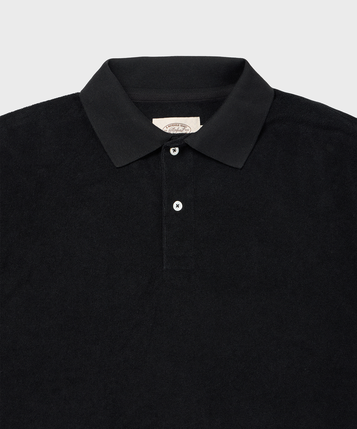 оверсайз Big Terry Polo рубашкаs черный
