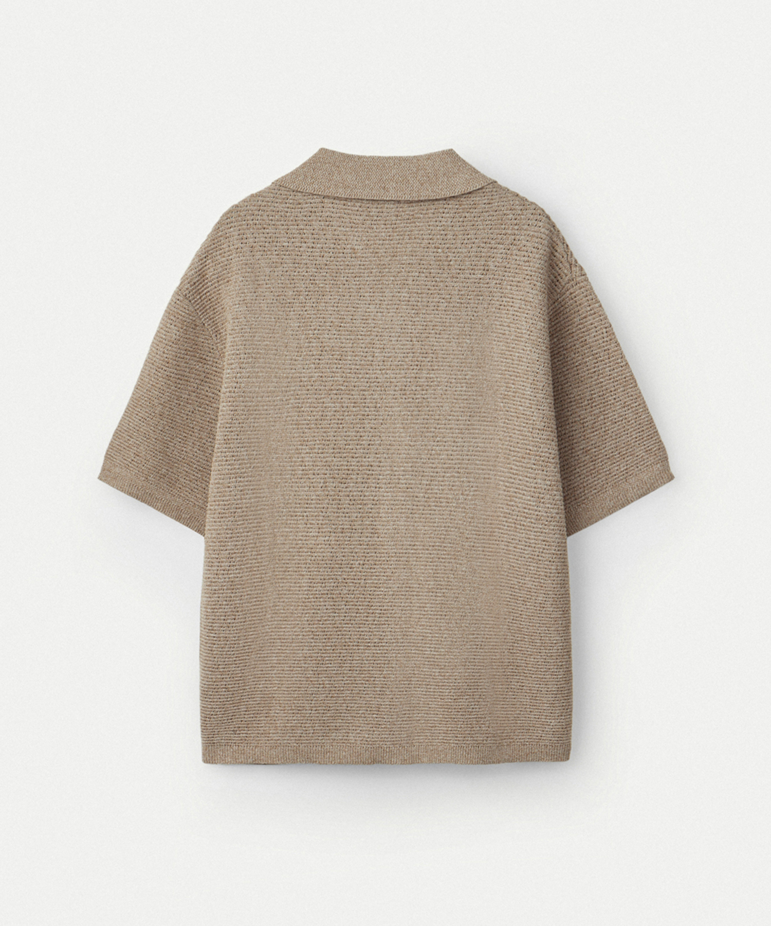 Cotton crochet half sleeve рубашкаs_Oatmeal