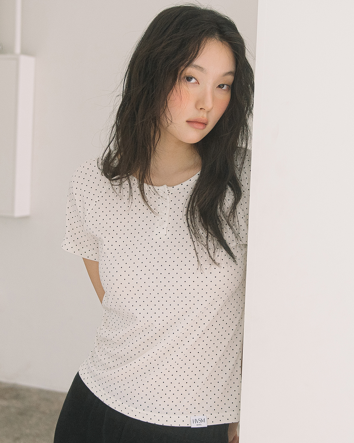 RIB HENLEY NECK S/S TEE(10COLOR)