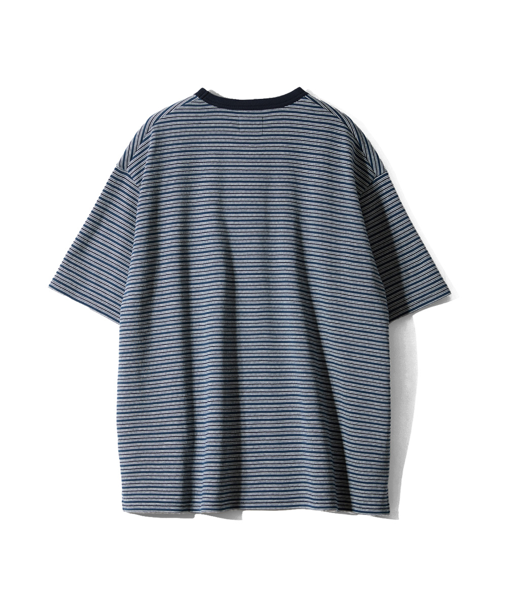 26SS Powell Short Pique Stripe T-shirt Evergreen