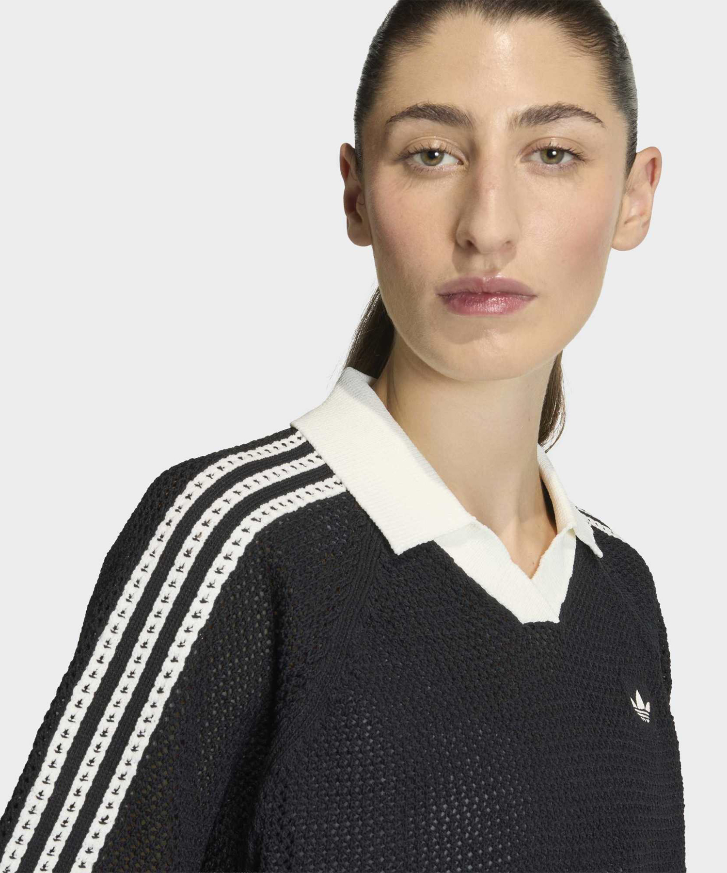 CROCHET POLO BLACK