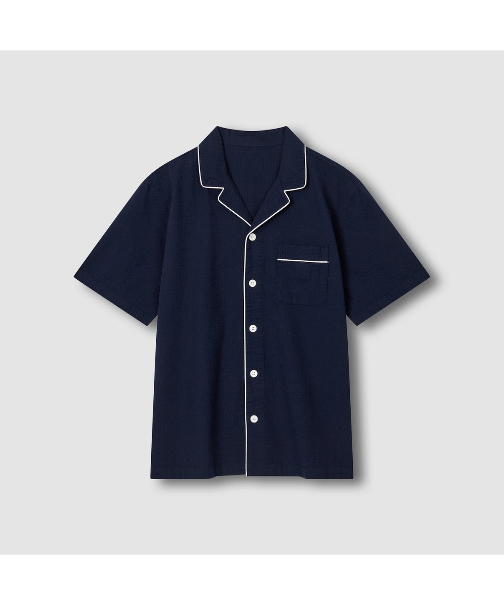Мужская пижама со шортами из сирсакера, Navy
