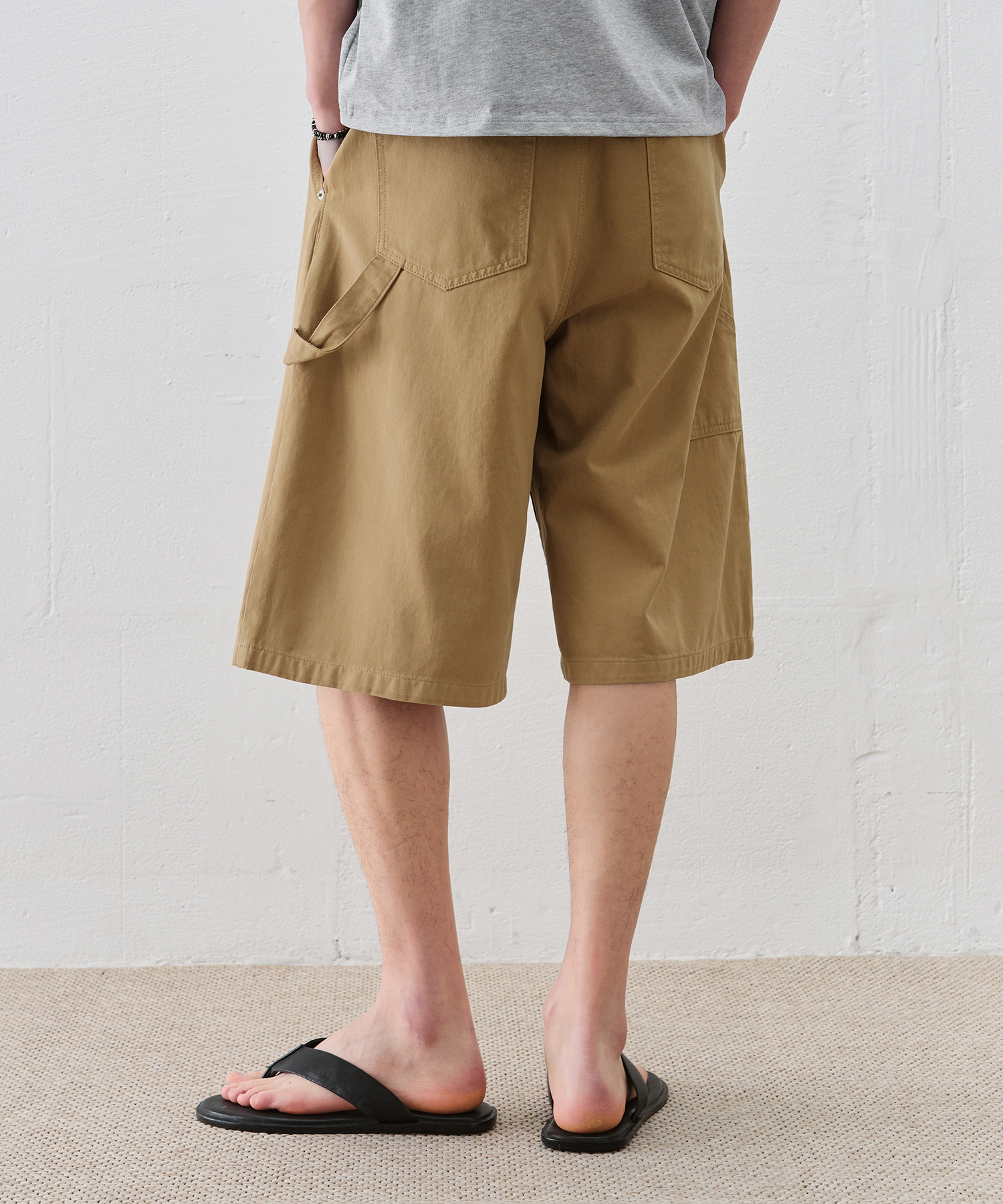 ROBUST LONG BERMUDA WIDE CHINO PANTS [BEIGE]