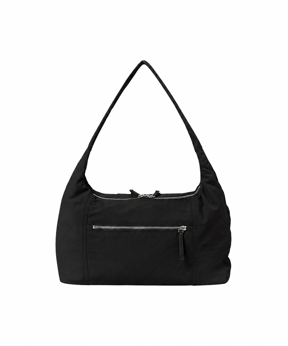String shirring bag BLACK
