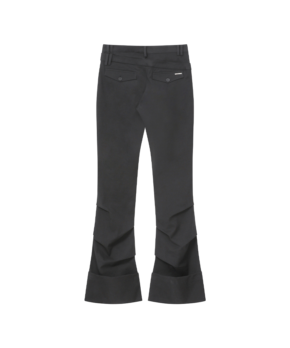 Line layered folding pants CHARCOAL