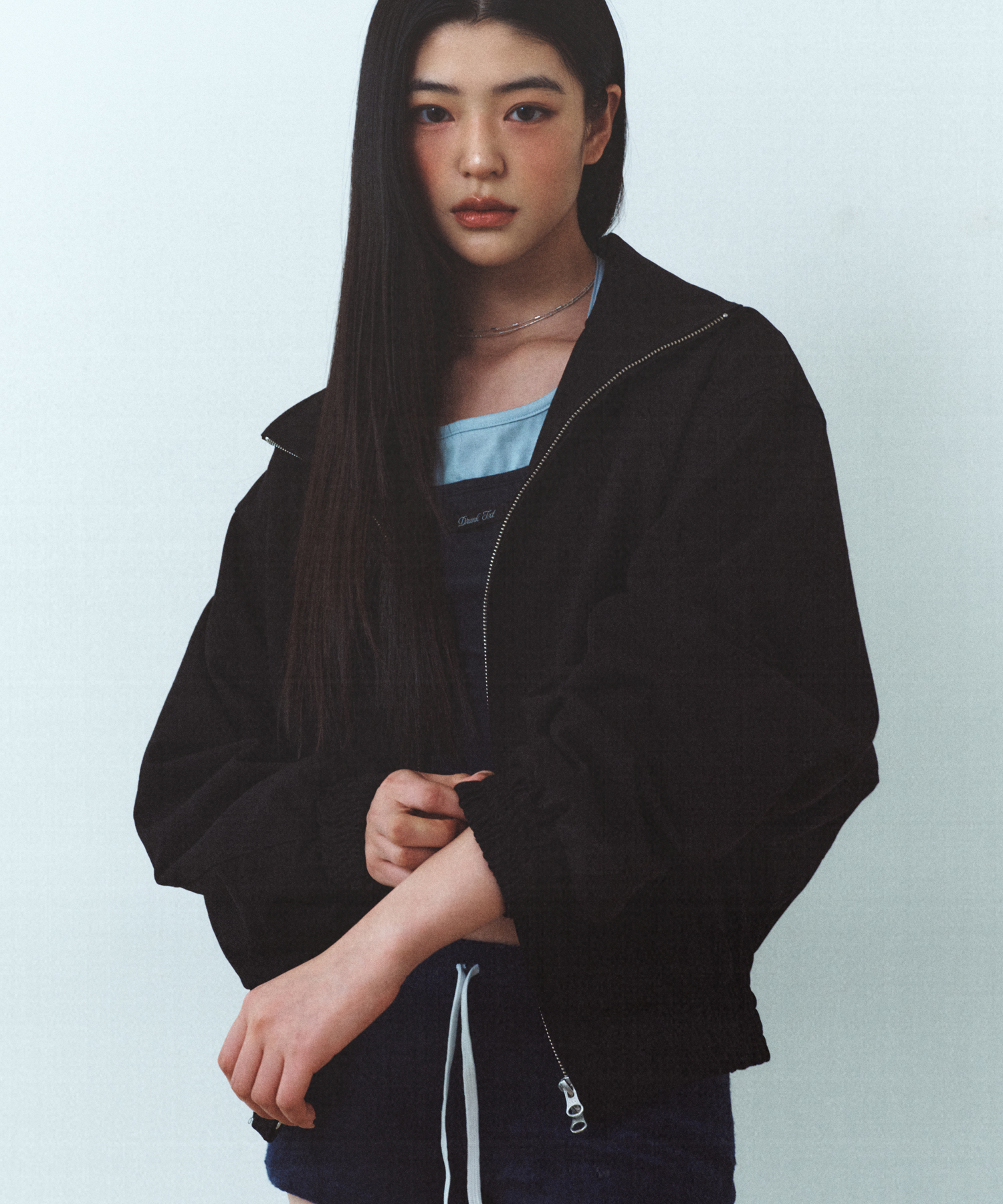 Zip-Up Shirt Jacket Black