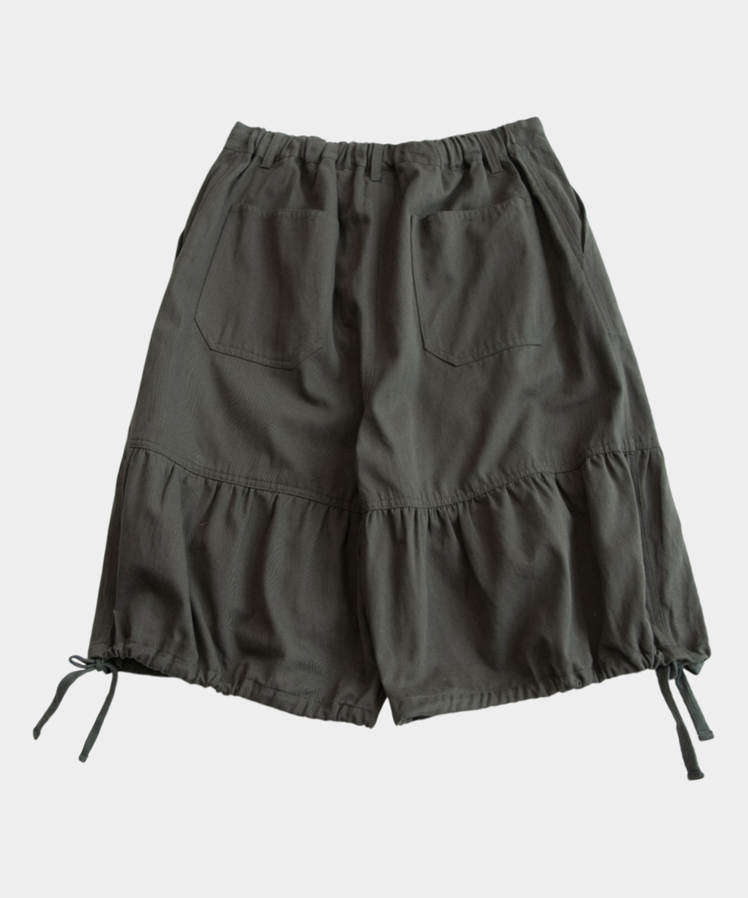 Хлопковые шорты миди с оборками и завязками [Khaki]