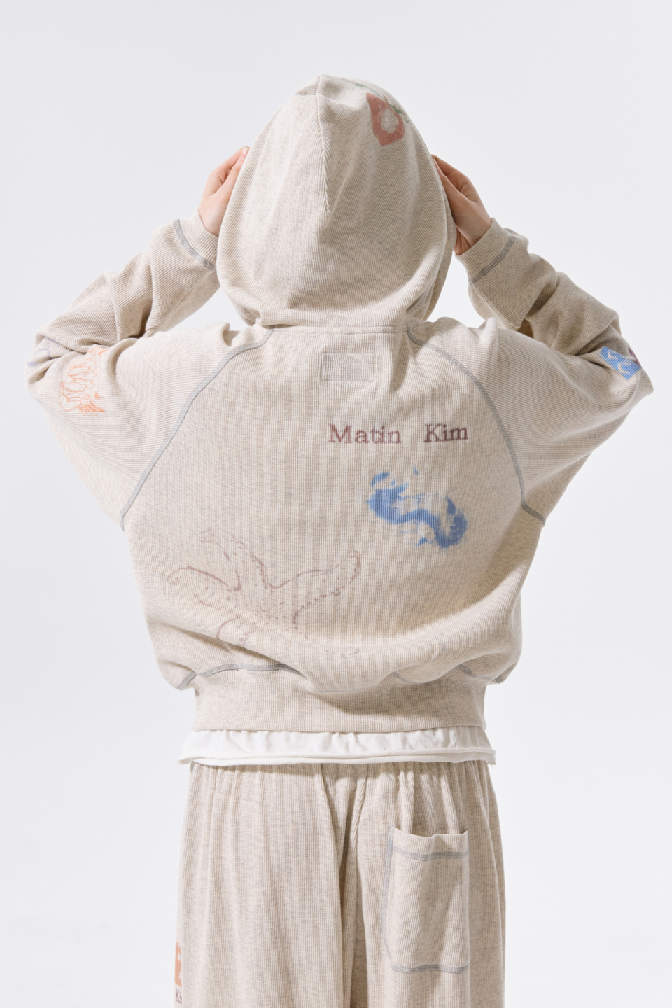 MUSINSA公式 | MATIN KIM SKETCH GRAFFITI WAFFLE HOODY ZIP UP IN