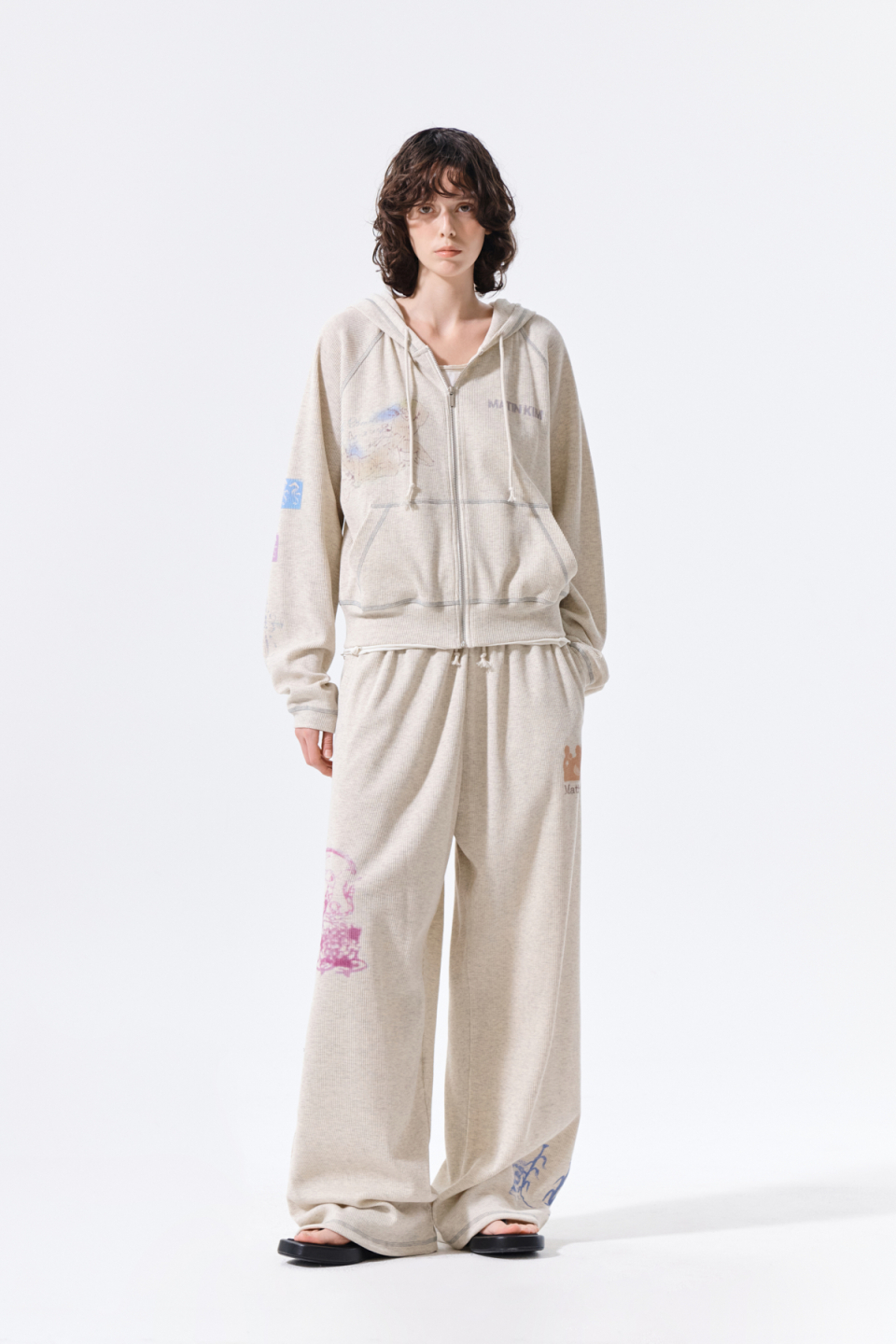 MUSINSA公式 | MATIN KIM SKETCH GRAFFITI WAFFLE HOODY ZIP UP IN