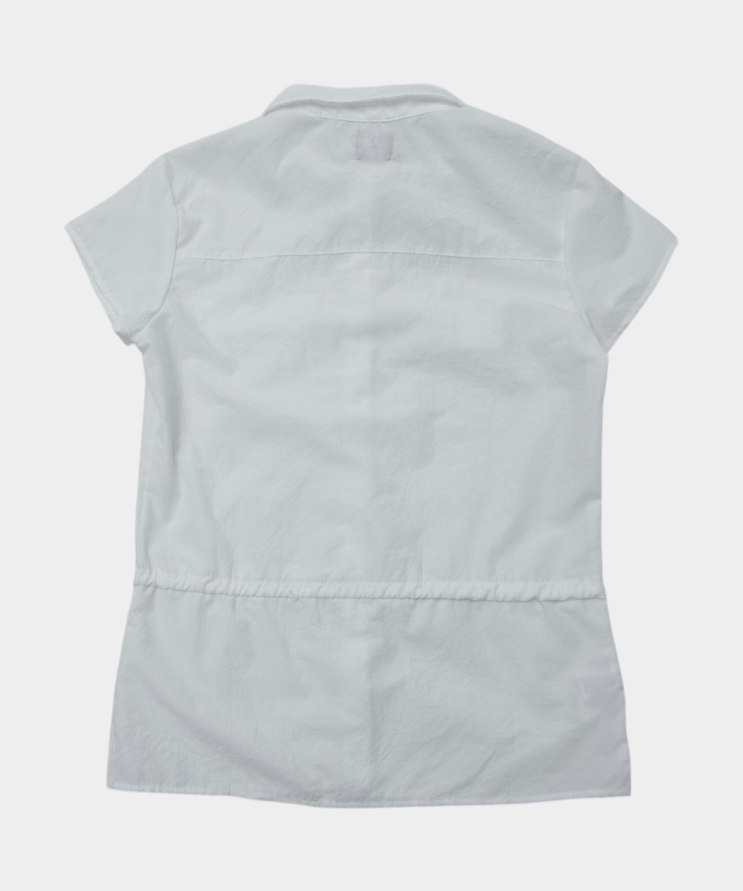 Блузка с коротким рукавом, завязками и кнопками [White]