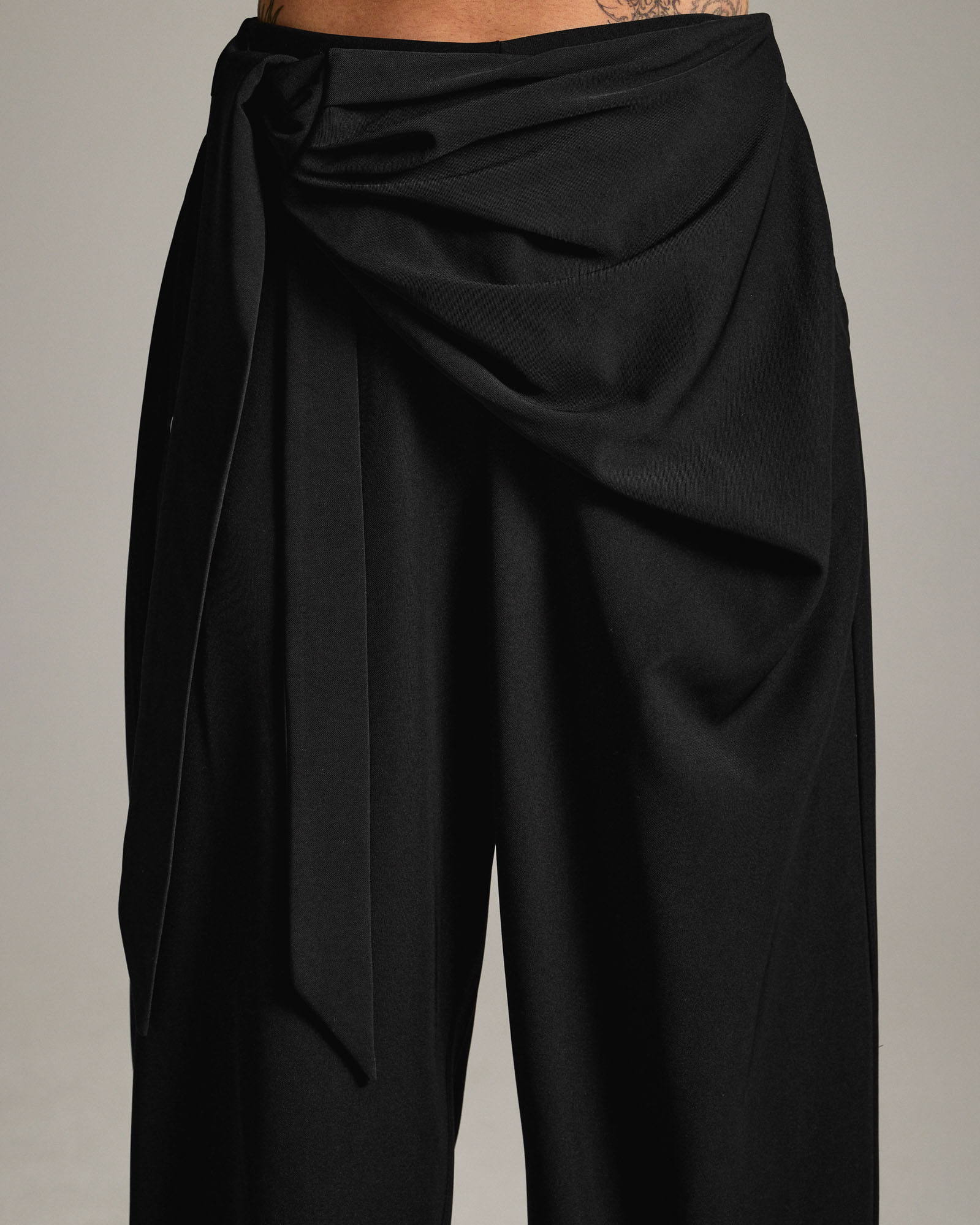 CS DRAPE WRAP SLACKS-069 (BLACK)