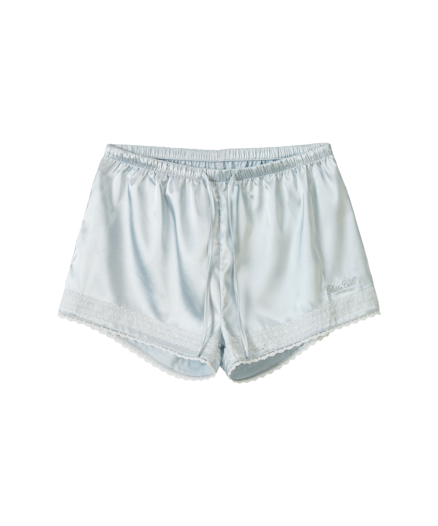 Coastal Satin Shorts-Sky Blue