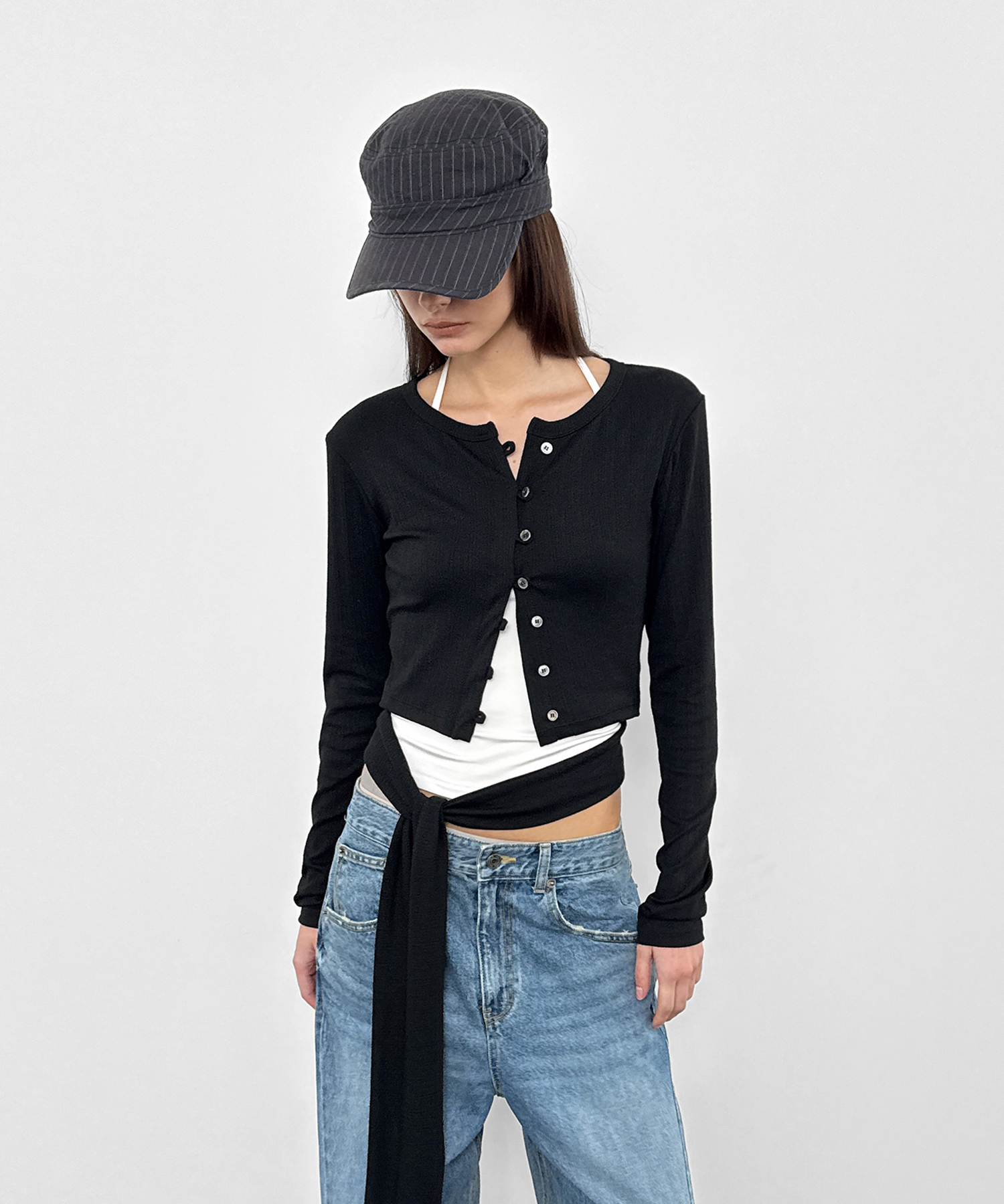 Strap Summer Cardigan_Black