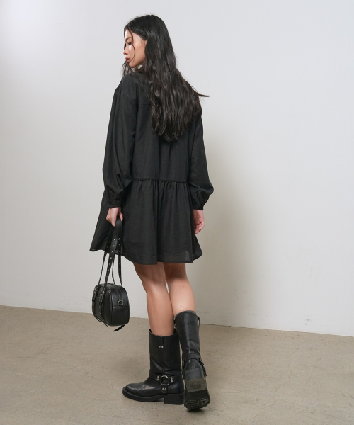 Pin-tuck Low-rise Dress [BLACK] / GF2LOP507 thumbnail 5