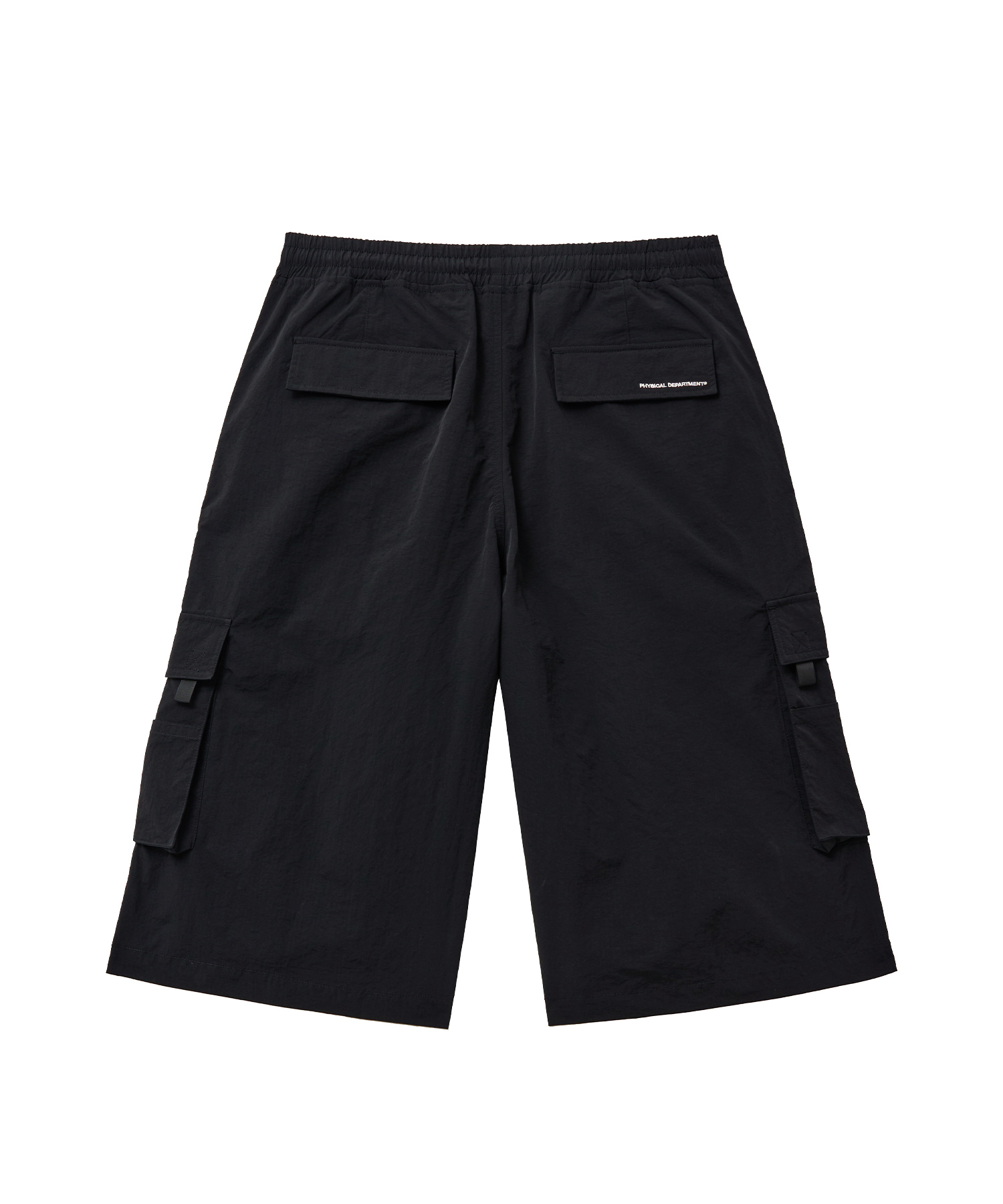 Nylon Cargo Bermuda Shorts Black