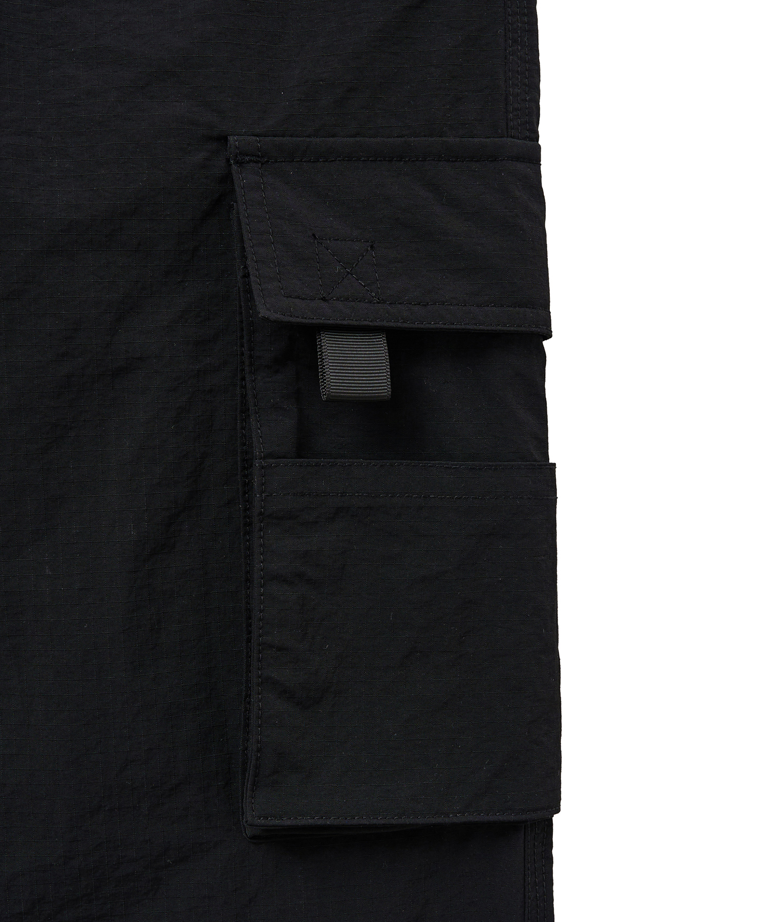 Nylon Cargo Bermuda Shorts Black