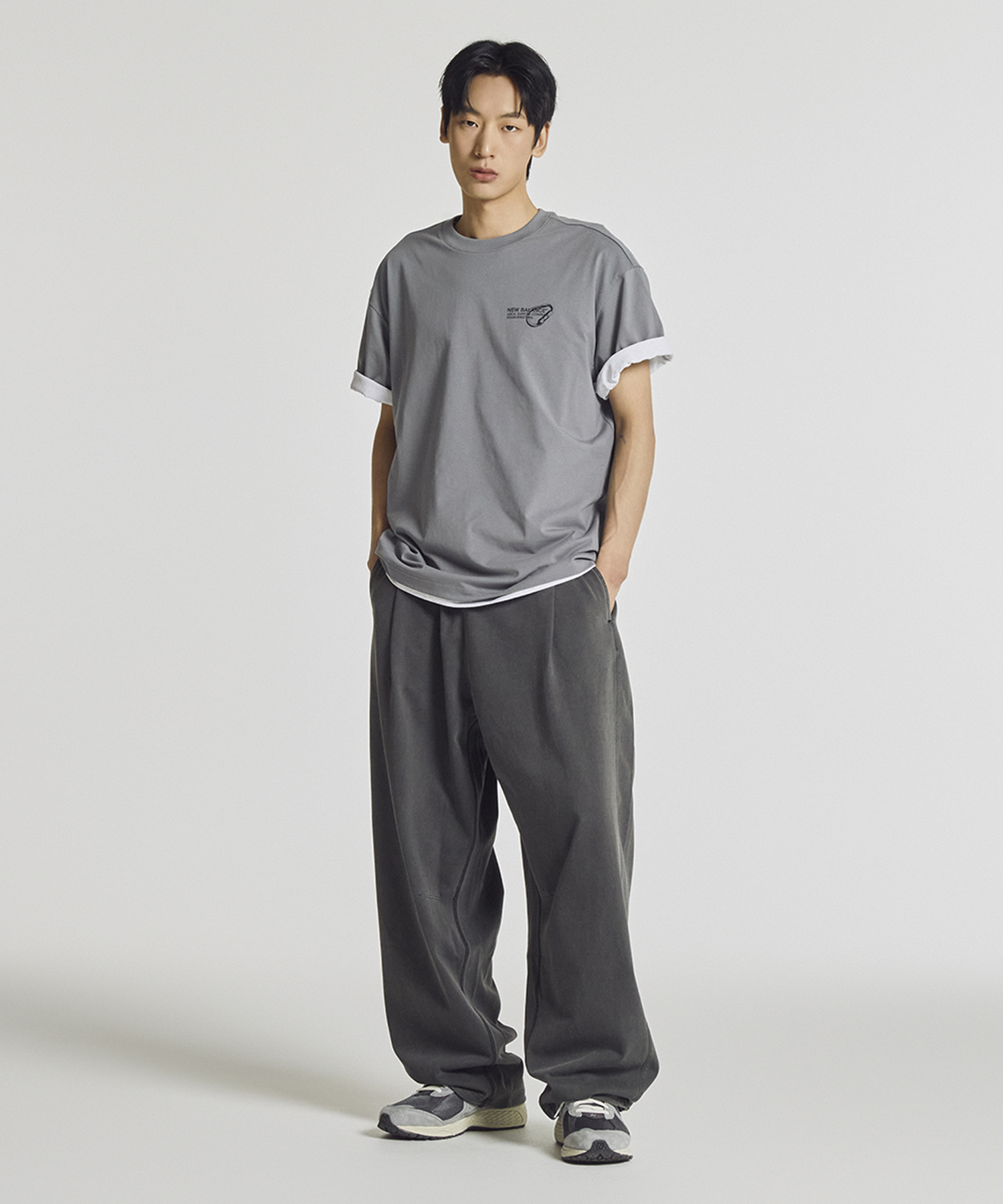Легкие широкие брюки NBMLG21443 / UNI Essential (D/Charcoal)