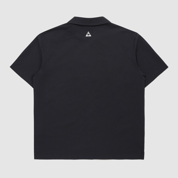 Рубашка-жакет seersucker loose fit унисекс - Black QR223LJK61