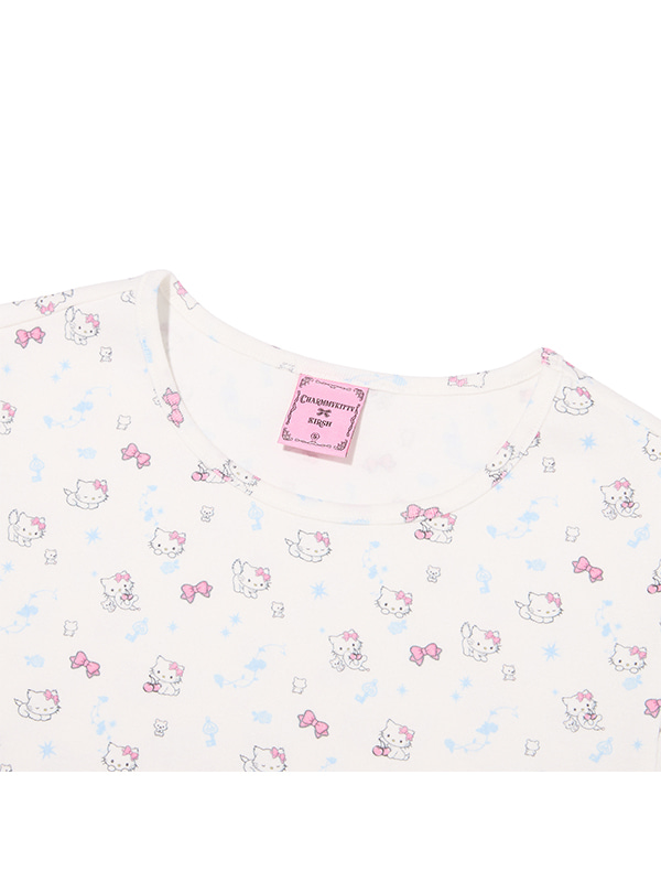 KIRSH X CHARMMYKITTY ALL-OVER CROP T-SHIRT