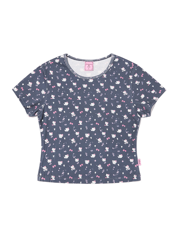 KIRSH X CHARMMYKITTY ALL-OVER CROP T-SHIRT