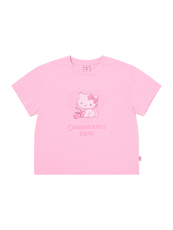 KIRSH X CHARMMYKITTY PIGMENT SEMI CROP T-SHIRT