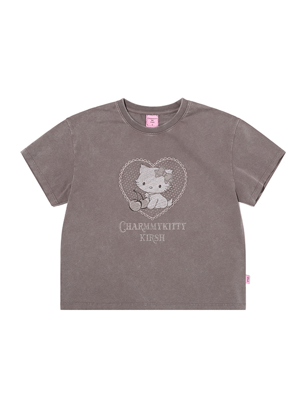 KIRSH X CHARMMYKITTY PIGMENT SEMI CROP T-SHIRT