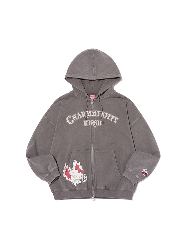 KIRSH X CHARMMYKITTY LOOSE-FIT HOODED ZIP-UP