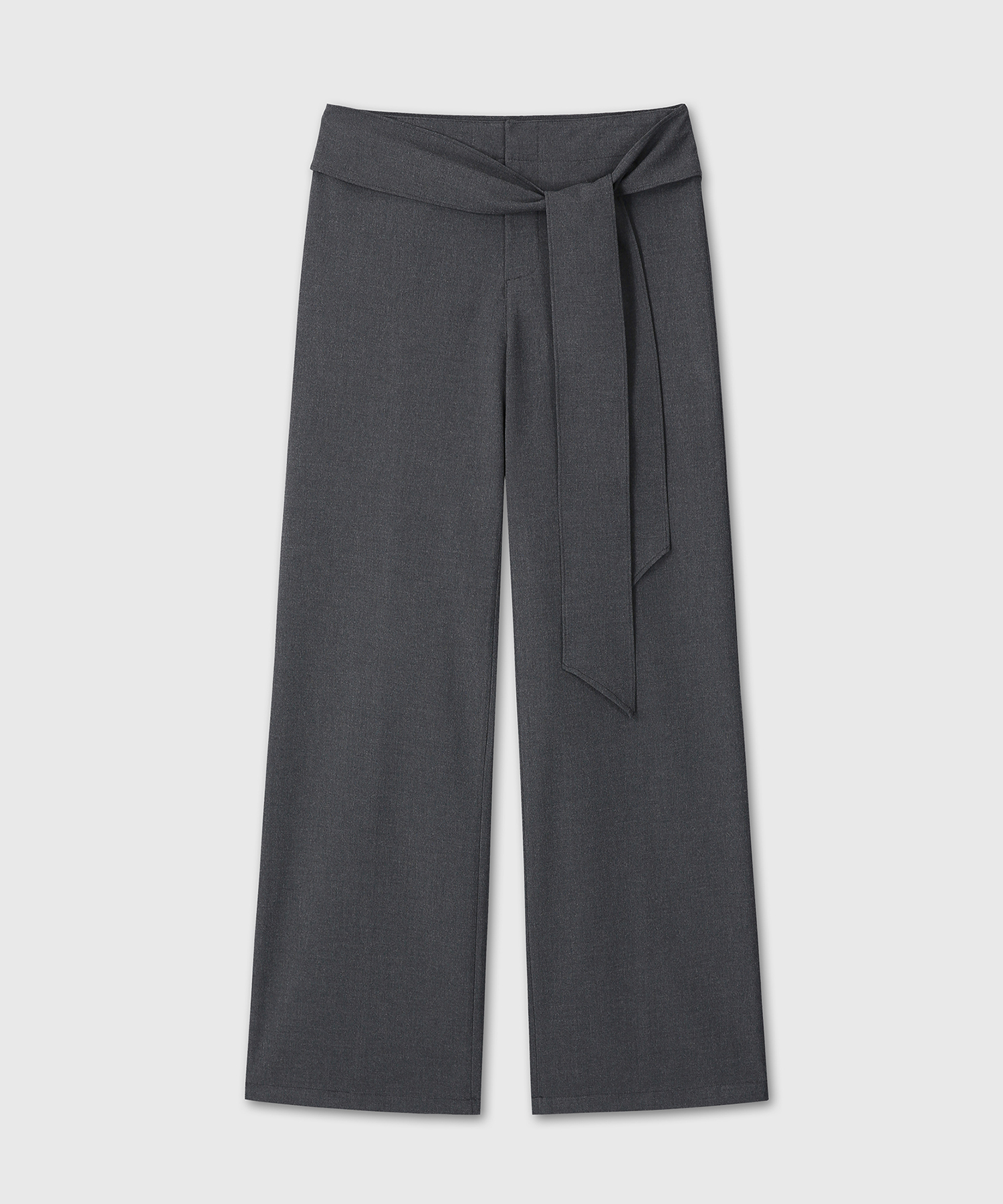 WRAP WIDE TIE PANTS (CHARCOAL)