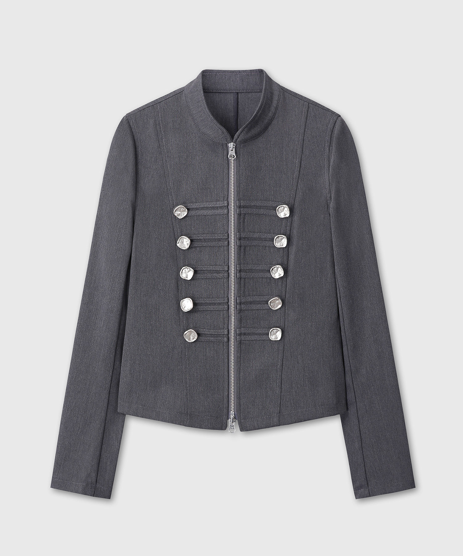 DOUBLE BUTTON NAPOLEON JACKET (CHARCOAL)