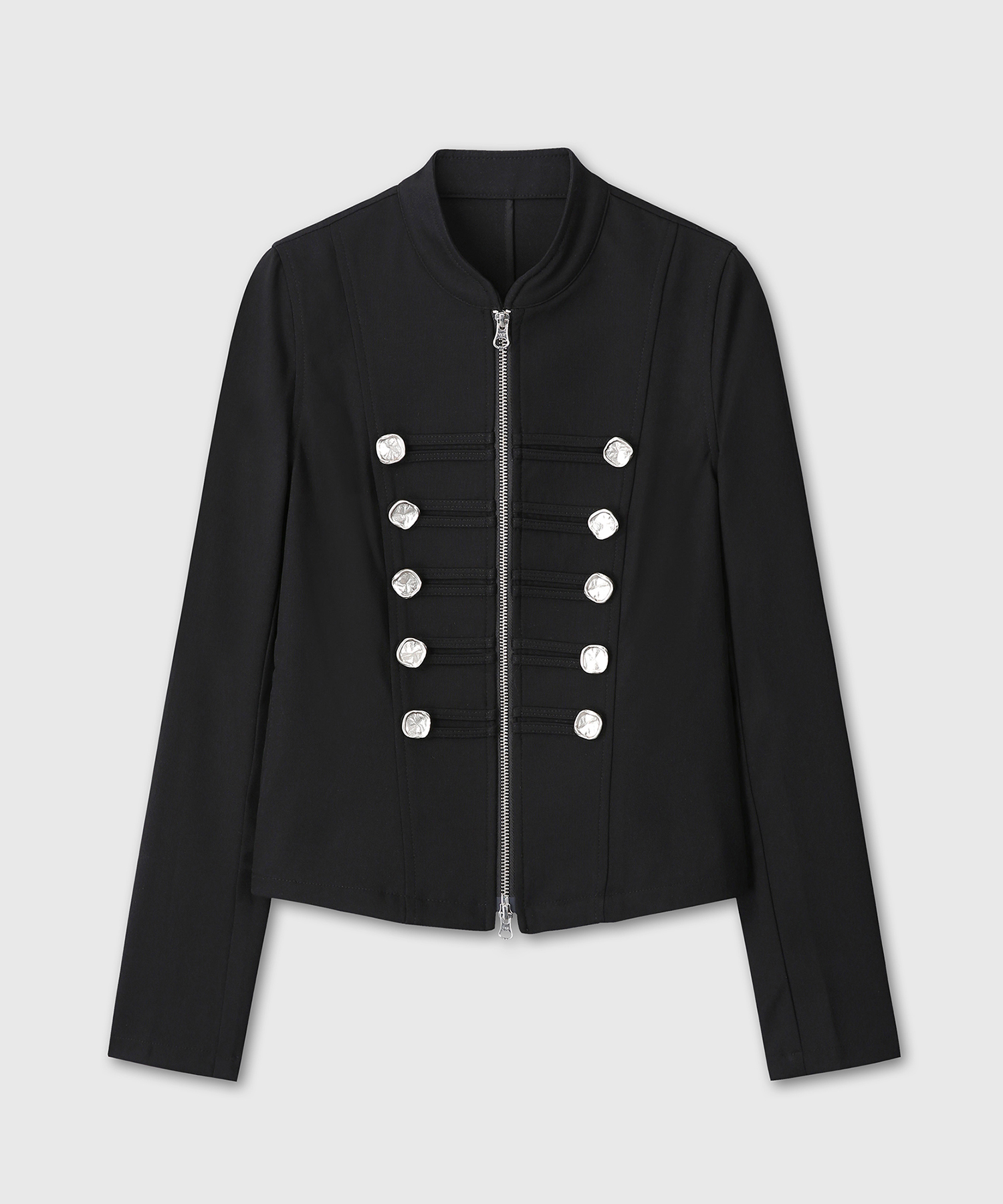 DOUBLE BUTTON NAPOLEON JACKET (BLACK)