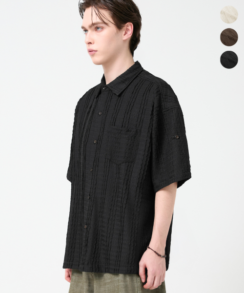 Natural Resort Roll-Up Half Shirts_3color thumbnail 5
