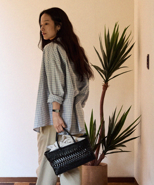 Plait tote bag-black