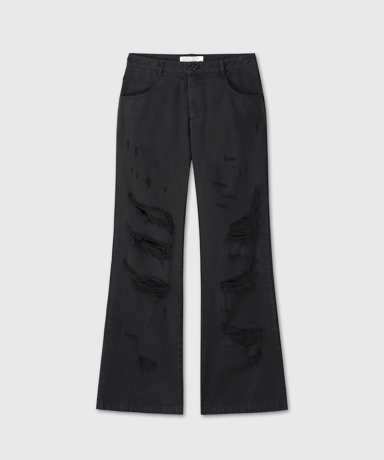 Sulrano x DIVEIN WOMEN Destroyed Flare Cotton Pants (BLACK)