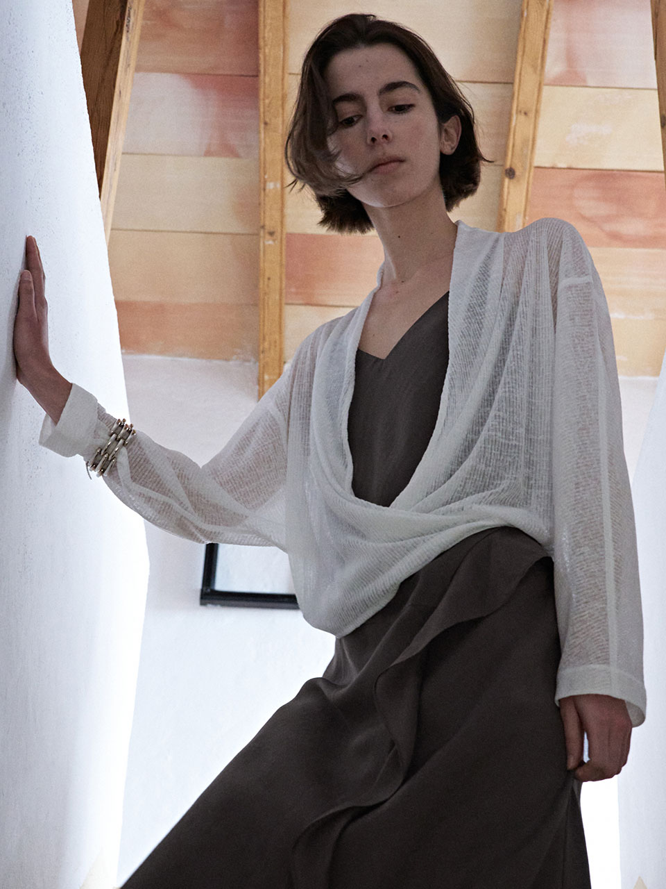 Sheer Jersey Drape Cardigan SW6ME789_2color