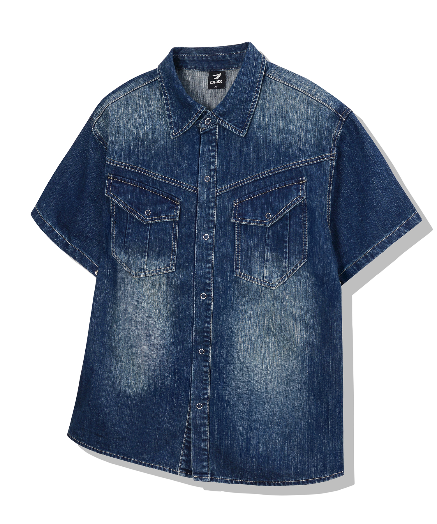 RAIN слаб прилегающий крой половинка деним SHIRTS_INDIGO синий