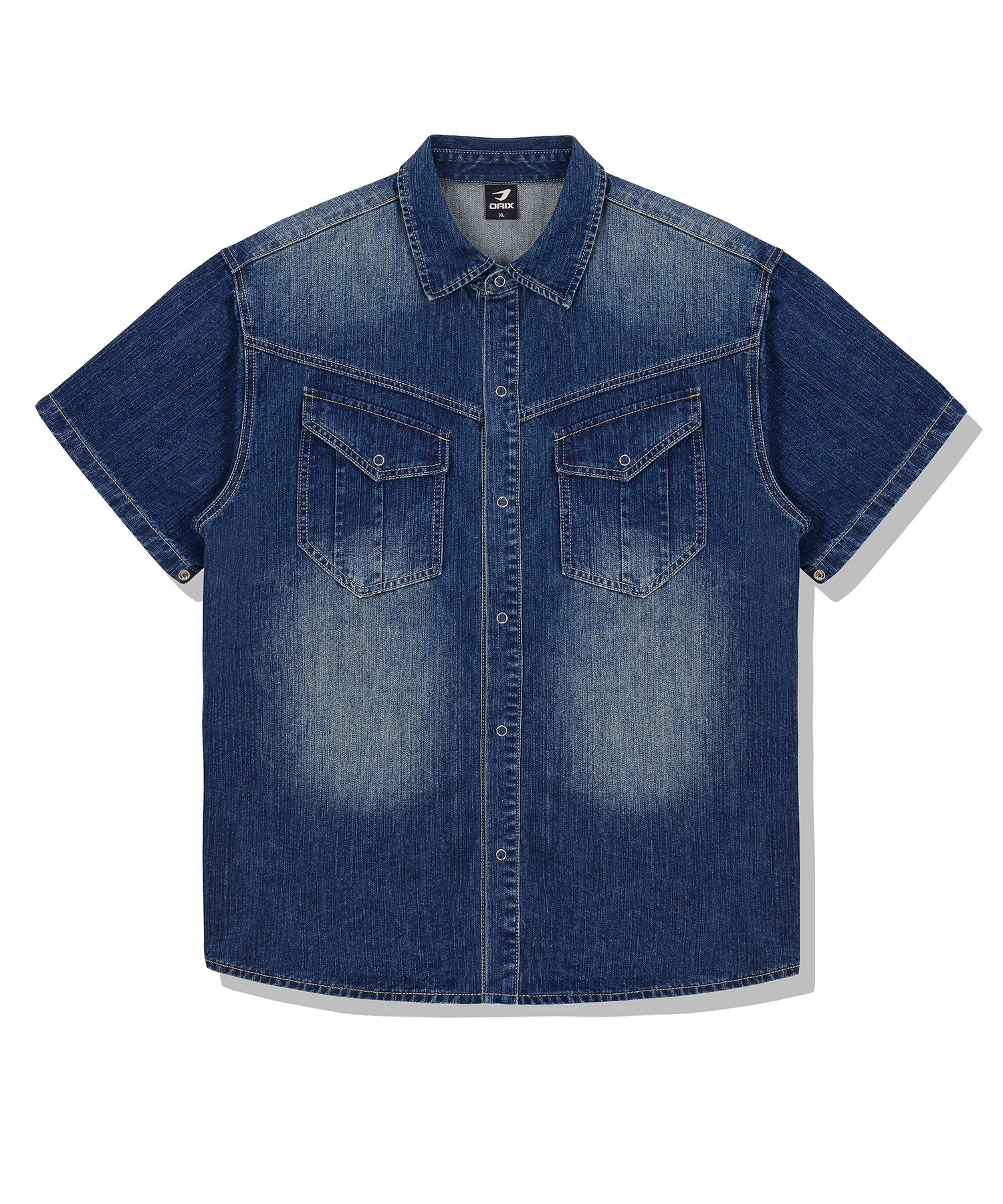 RAIN слаб прилегающий крой половинка деним SHIRTS_INDIGO синий
