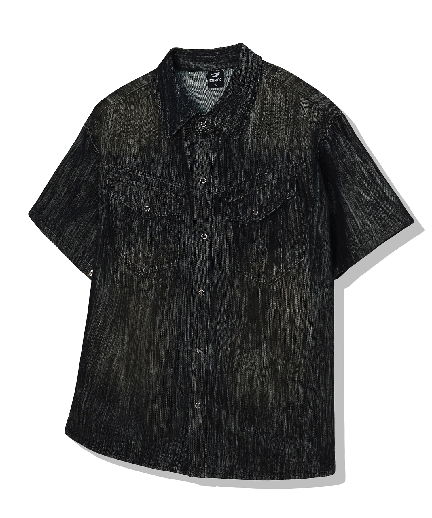 RAIN слаб прилегающий крой половинка деним SHIRTS_NORMAL чёрный