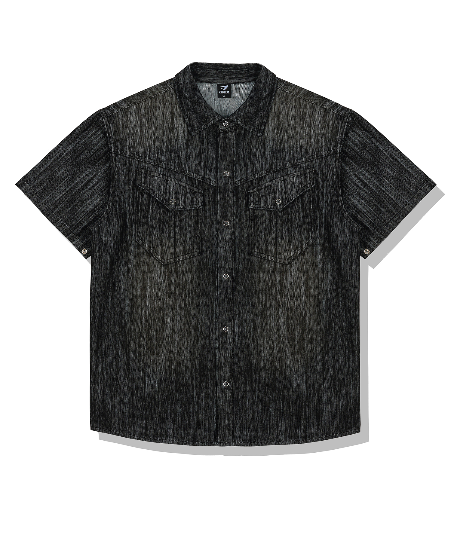 RAIN слаб прилегающий крой половинка деним SHIRTS_NORMAL чёрный