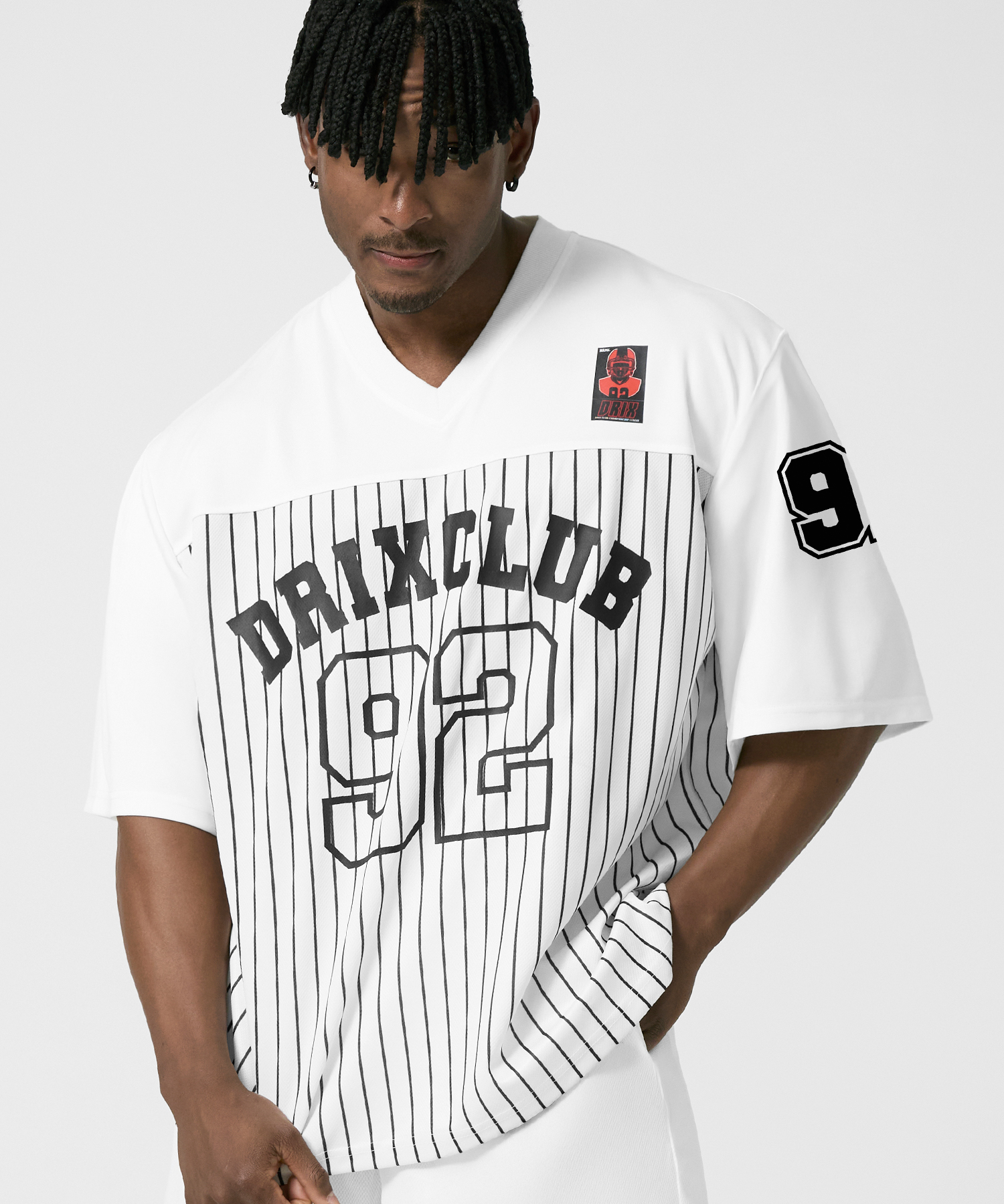 RUGBY STRIPE JERSEY HALF SLEEVE_WHITE