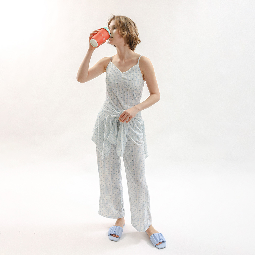 MJ_Lovely blossom пижама three-piece set_BLUE