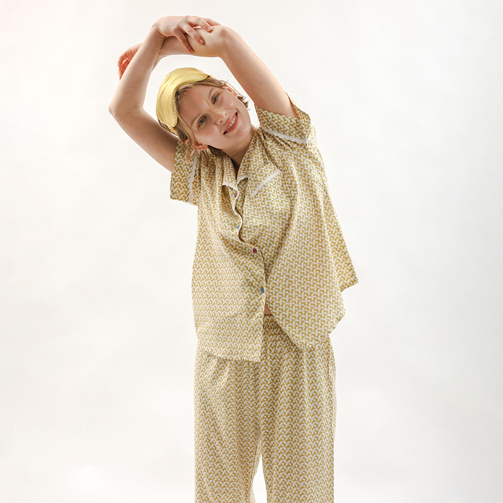 MJ_Dot клетка пижама two-piece set_2color