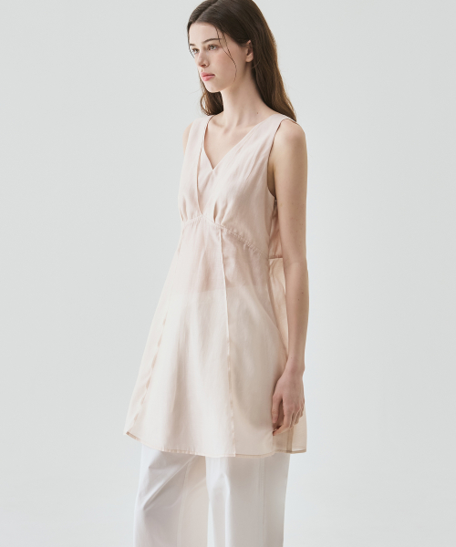 Tulip Layered Midi Dress [PINK BEIGE] thumbnail 7